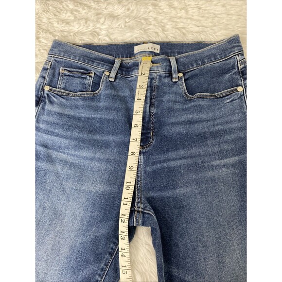 Ann Taylor LOFT Made and Loved Jeans 29 Modern Boot Blue Denim The Kick Crop - Picture 9 of 14